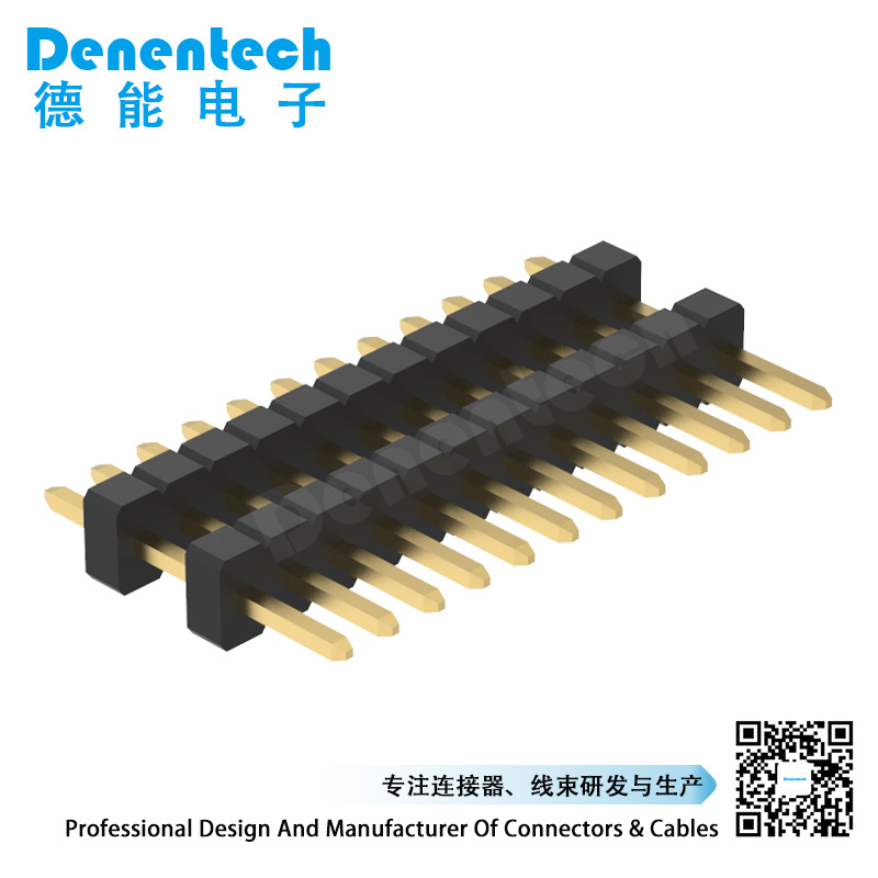 Denentech 1.27mm pin header single row dual plastic straight female pin header 1.27mm